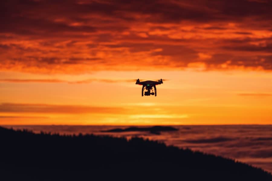 drone sunset