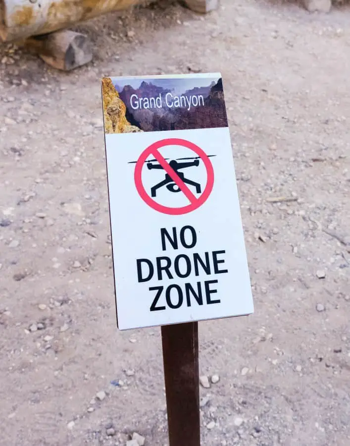Drone no fly zone in the grand canyon 
