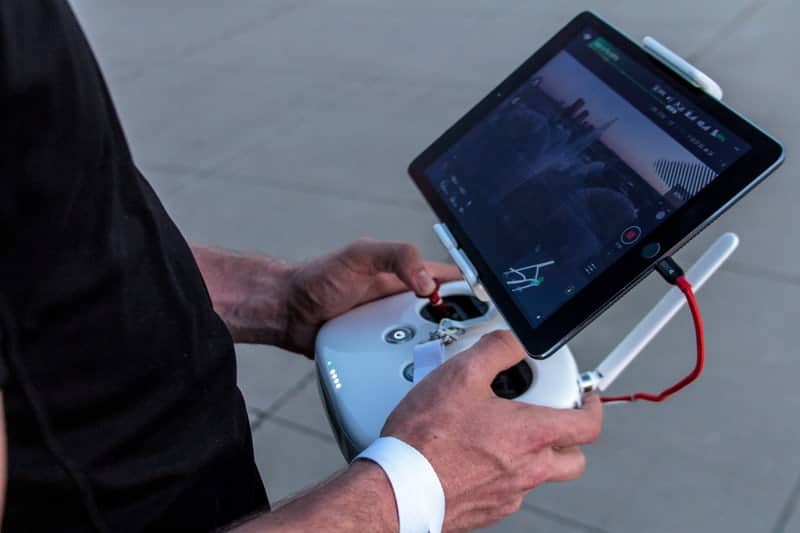 drone controller and tablet